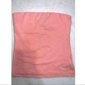 Express crop top coral strapless top